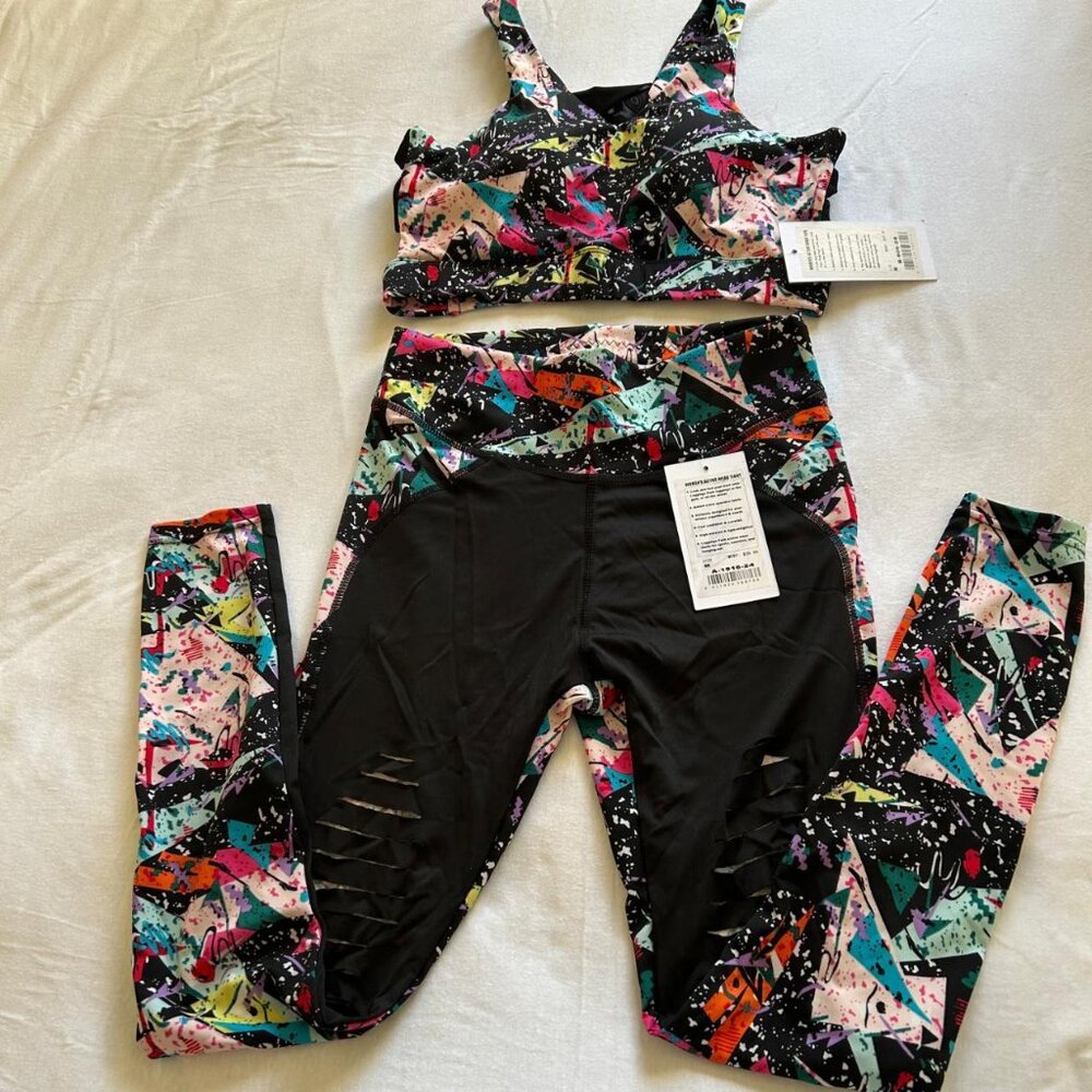 NWT Abstract Print Set Festival Matching Outfit Cutout Size M